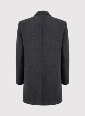 Męski płaszcz z wełną w szarym kolorze