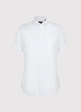 Koszula męska z krótkim rękawem mikrowzór