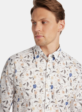 Biała koszula męska kwiaty