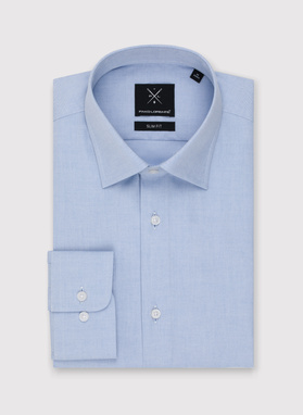 Gładka koszula męska w kolorze niebieskim