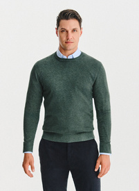 Zielony sweter męski o-neck