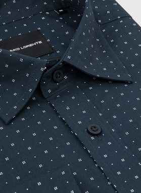 Granatowa koszula męska wzór geometryczny