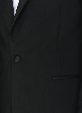 Wełniana jednorzędowa marynarka smokingowa