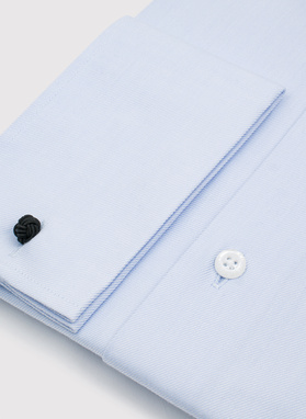 Niebieska koszula męska na spinki