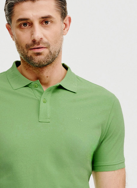 Gładki t-shirt polo w zielonym kolorze