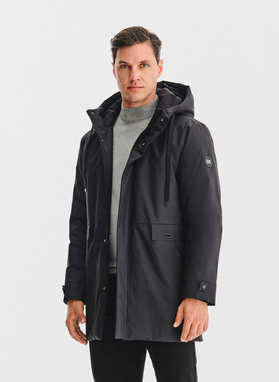 Puchowa kurtka męska w czarnym kolorze