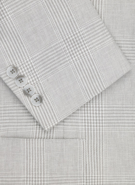 Szara marynarka casual z lnem i bawełną