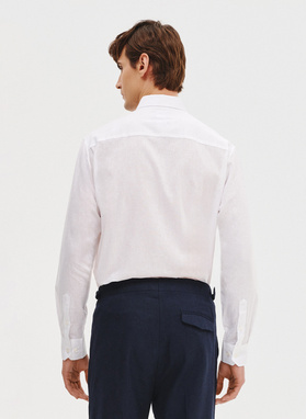 Biała koszula z lnu i bawełny