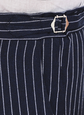 Szorty męskie w prążek z lnem