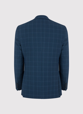 Garnitur w kolorze granatowym w kratę