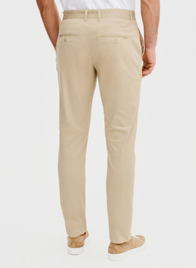 Beżowe gładkie spodnie męskie
