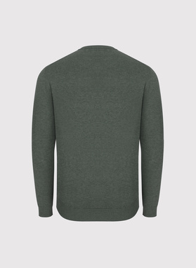 Zielony sweter męski v-neck