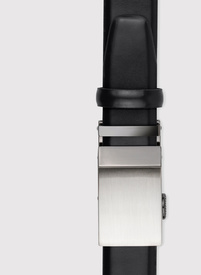 Czarny pasek męski z automatyczną klamrą