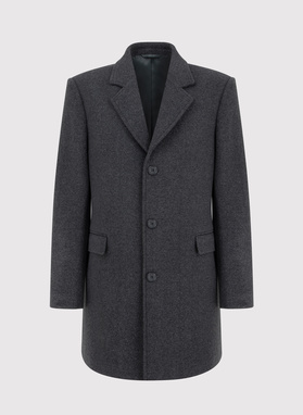 Męski płaszcz z wełną w szarym kolorze