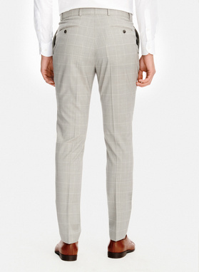 Wełniane spodnie garniturowe w kratkę