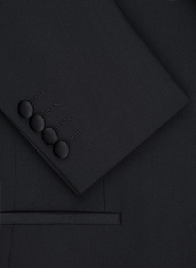 Wełniana jednorzędowa marynarka smokingowa