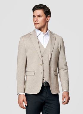 Jasnobrązowa dzianinowa marynarka męska