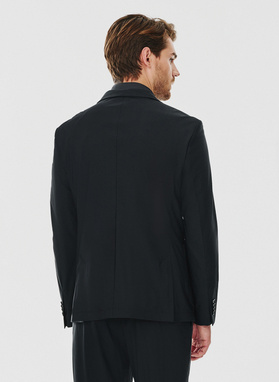 Dwuczęściowy gładki garnitur męski w kolorze czarnym