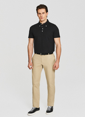 Czarny t-shirt polo z bawełny