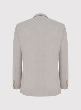 Gładki beżowy garnitur męski