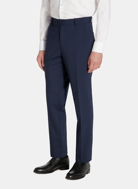 Granatowy garnitur męski z wełną