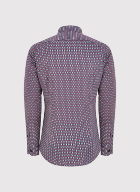 Męska koszula w bordowy mikrowzór