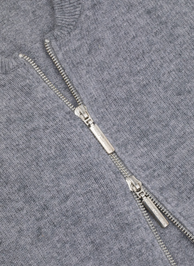 Sweter męski rozpinany w szarym kolorze