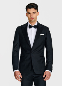 Czarna żakardowa marynarka smokingowa