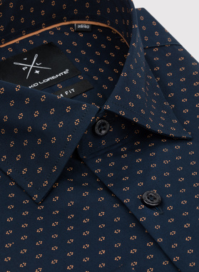 Granatowa koszula męska mikrowzór