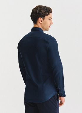 Granatowa bawełniana koszula męska