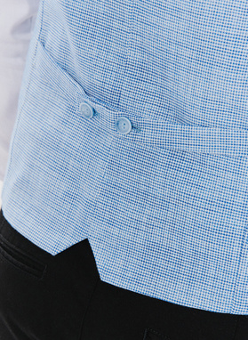 Jednorzędowa kamizelka męska w drobną kratę