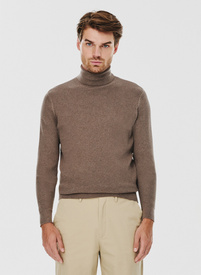 Męski golf w kolorze brązowym