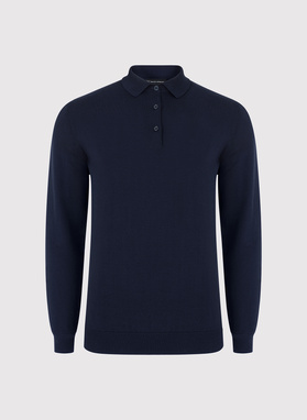 Sweter polo w kolorze granatowym