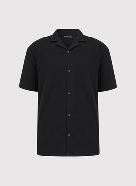 Koszula męska w kolorze czarnym z krótkim rękawem