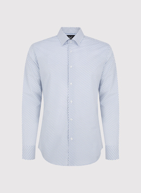 Biała koszula męska w wiatraczki