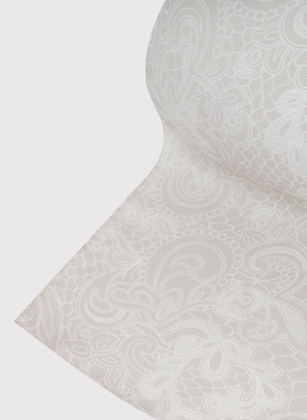 Jedwabna beżowa poszetka we wzór