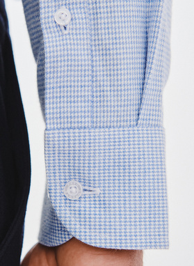 Niebieska koszula w pepitkę