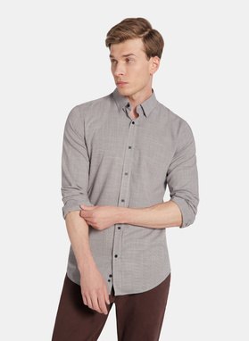 Brązowa koszula w drobną kratę