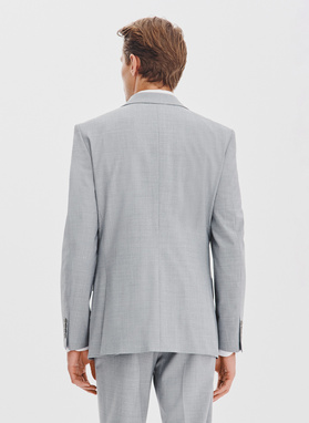 Gładki szary garnitur męski