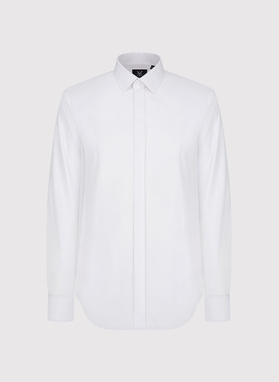 Biała koszula na spinki w fasonie regular