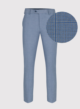 Niebieski garnitur męski w kratkę