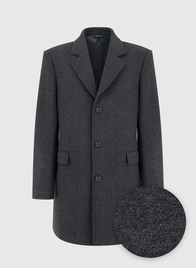 Męski płaszcz z wełną w szarym kolorze