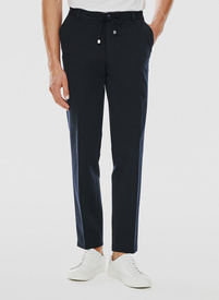 Granatowe spodnie garniturowe