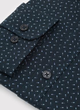 Granatowa koszula we wzór geometryczny