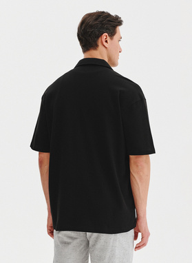 Koszula męska w kolorze czarnym z krótkim rękawem