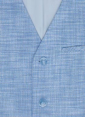 Jednorzędowa kamizelka męska w drobną kratę