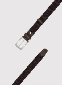 Brązowy pleciony pasek męski