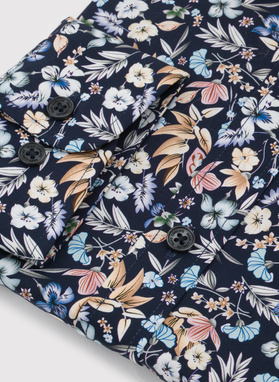 Granatowa koszula w kwiaty