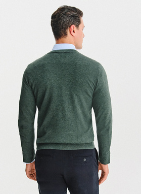 Zielony sweter męski o-neck