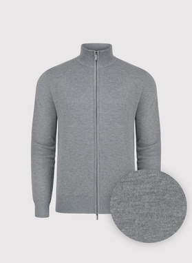 Szary rozpinany sweter męski